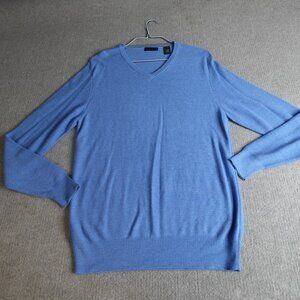 Blanq Azul Sweater Large Blue V-Neck Royal Alpaca